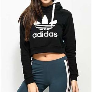 Cropped logo adidas hoodie